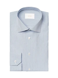 Contemporary-Fit Elevated Striped Button-Front Shirt
