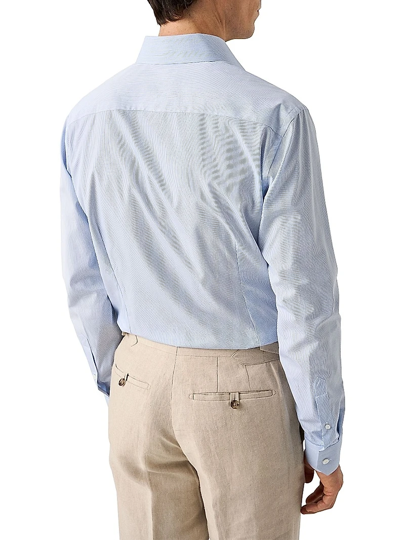 Contemporary-Fit Elevated Striped Button-Front Shirt