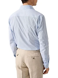 Contemporary-Fit Elevated Striped Button-Front Shirt