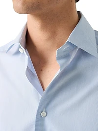 Contemporary-Fit Elevated Striped Button-Front Shirt