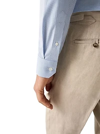 Contemporary-Fit Elevated Striped Button-Front Shirt