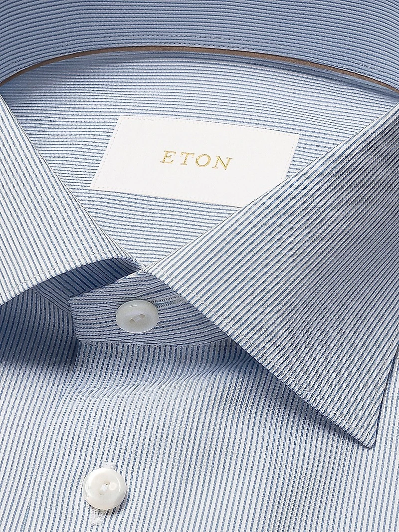 Contemporary-Fit Elevated Striped Button-Front Shirt