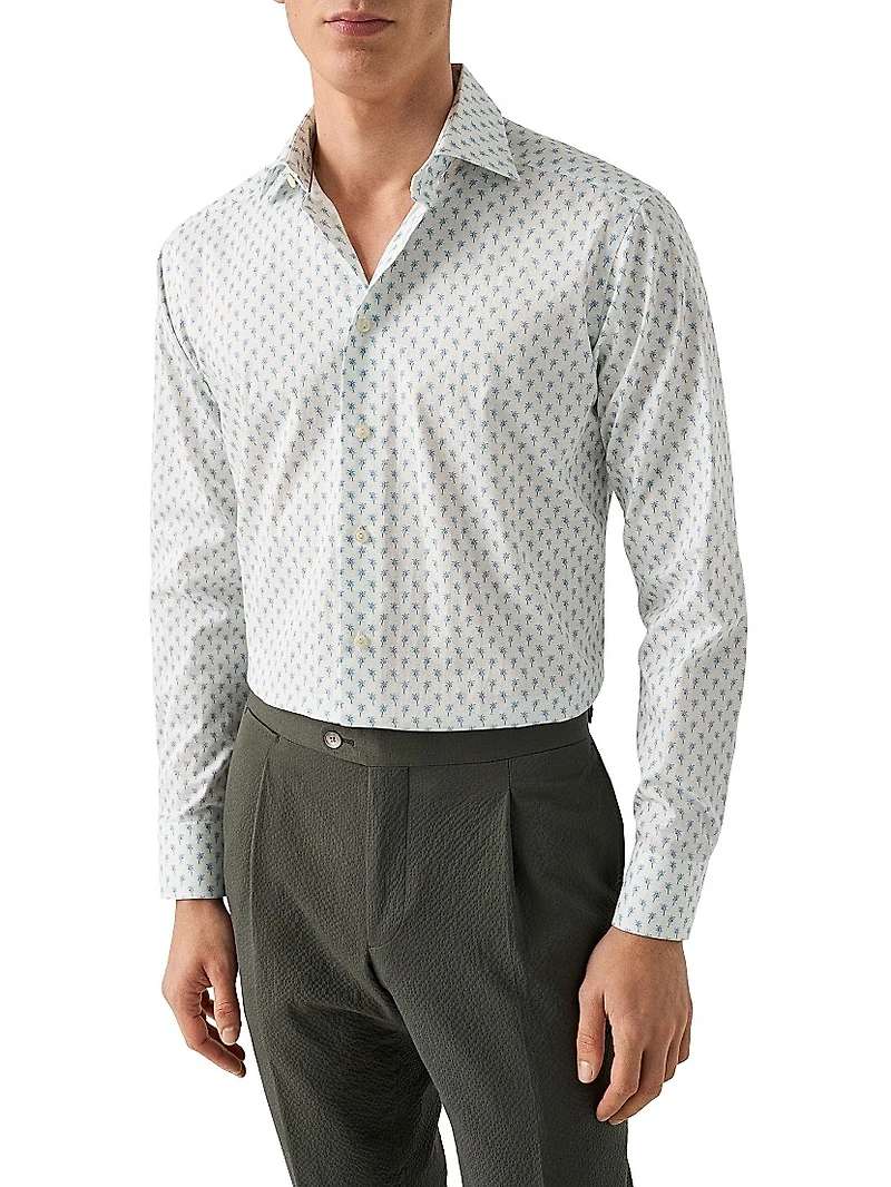 Contemporary-Fit Palm Tree Print Shirt
