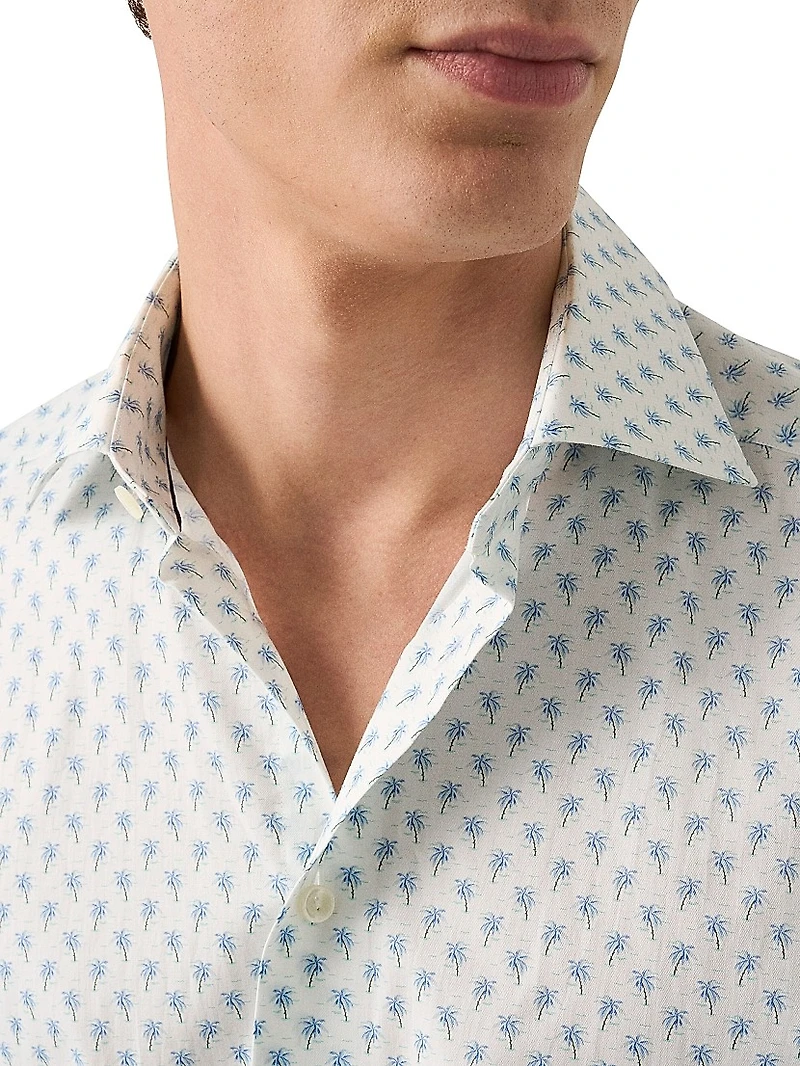 Contemporary-Fit Palm Tree Print Shirt