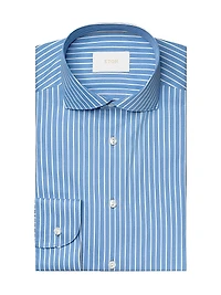 Contemporary-Fit Striped Cotton-Silk Shirt