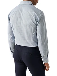 Contemporary-Fit Micro Print Button-Front Shirt