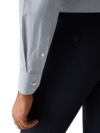 Contemporary-Fit Micro Print Button-Front Shirt
