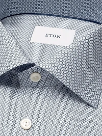 Contemporary-Fit Micro Print Button-Front Shirt