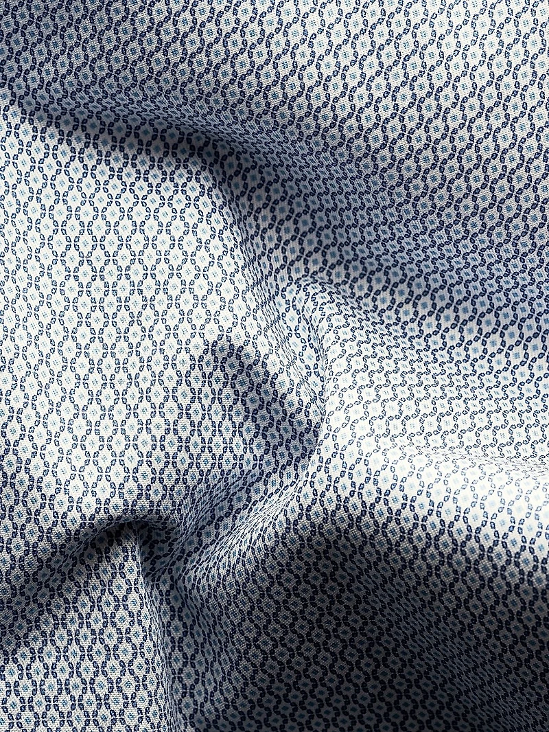 Contemporary-Fit Micro Print Button-Front Shirt