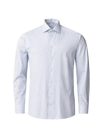 Slim-Fit Striped Button-Front Shirt