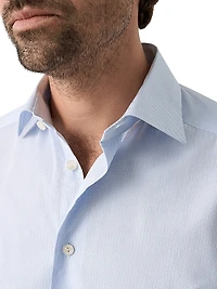 Slim-Fit Striped Button-Front Shirt