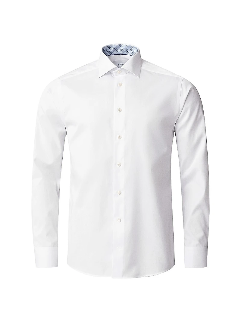 Slim-Fit Medallion Detail Button-Front Shirt