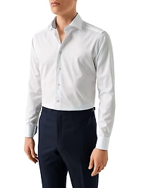 Slim-Fit Medallion Detail Button-Front Shirt