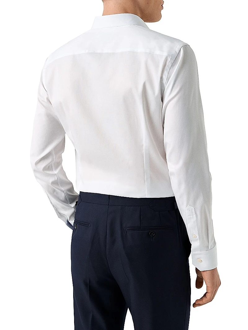 Slim-Fit Medallion Detail Button-Front Shirt