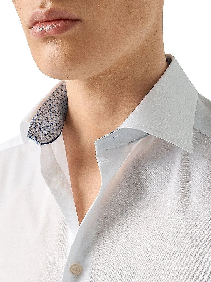 Slim-Fit Medallion Detail Button-Front Shirt