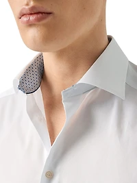 Slim-Fit Medallion Detail Button-Front Shirt