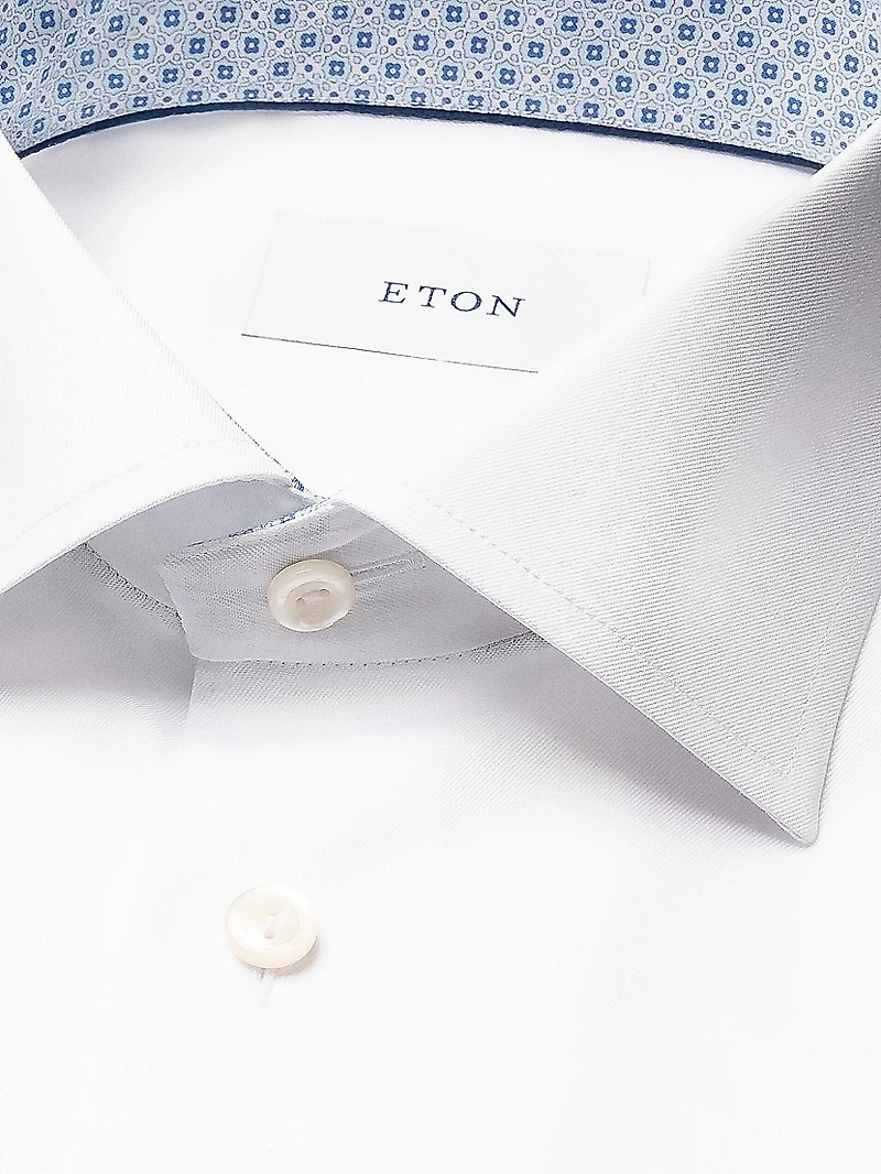 Slim-Fit Medallion Detail Button-Front Shirt