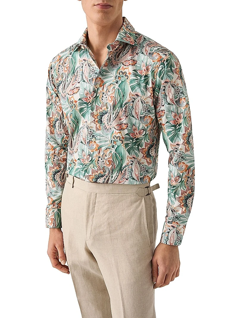 Slim-Fit Floral Print Shirt
