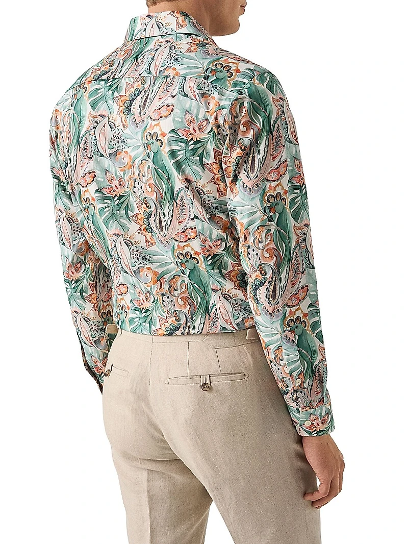 Slim-Fit Floral Print Shirt