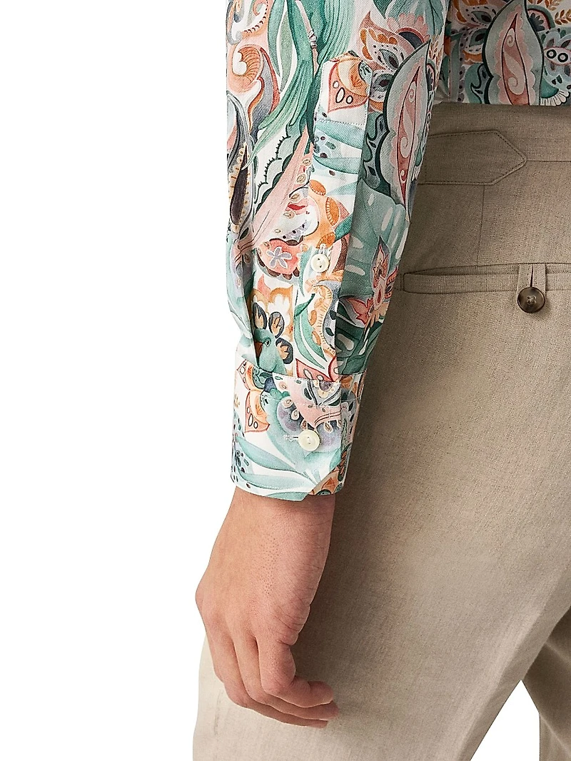 Slim-Fit Floral Print Shirt