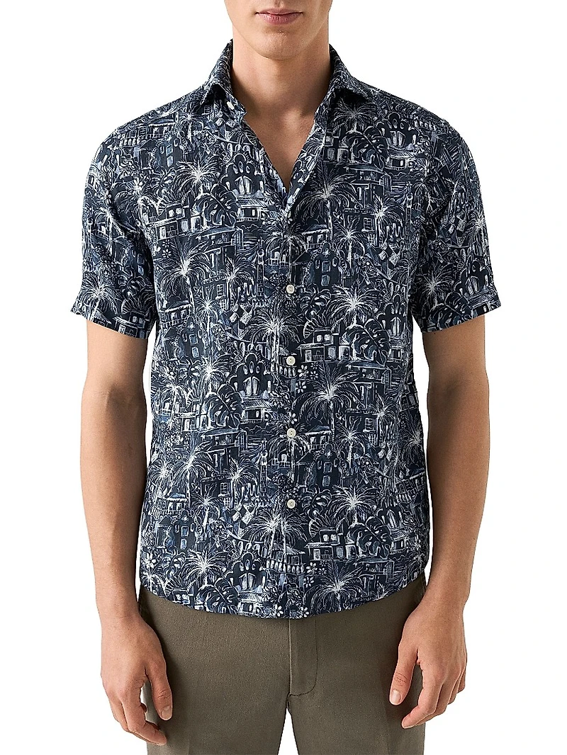 Slim-Fit Garden Linen Shirt