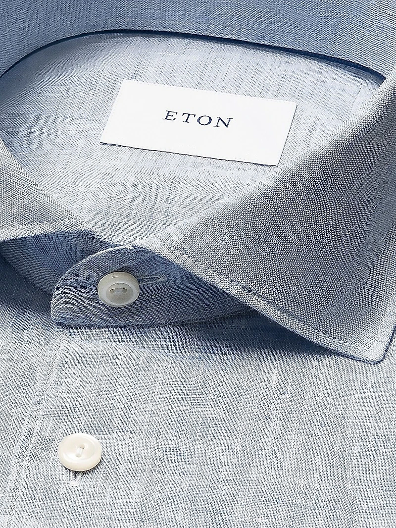 Slim-Fit Solid Linen Shirt