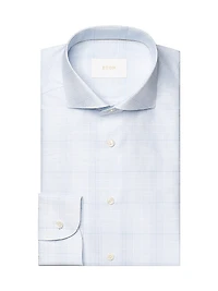 Contemporary-Fit Elevated Cotton-Linen Check Shirt
