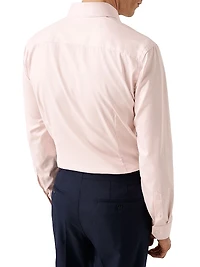 Contemporary-Fit Solid Cotton-Blend Button-Front Shirt