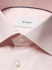 Contemporary-Fit Solid Cotton-Blend Button-Front Shirt