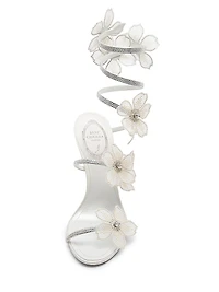 Cleo 105MM Crystal-Embellished Floral Satin Sandals