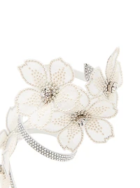 Cleo 105MM Crystal-Embellished Floral Satin Sandals