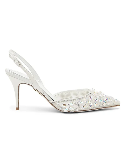 Crystal Decorated 80MM Slingback Heels