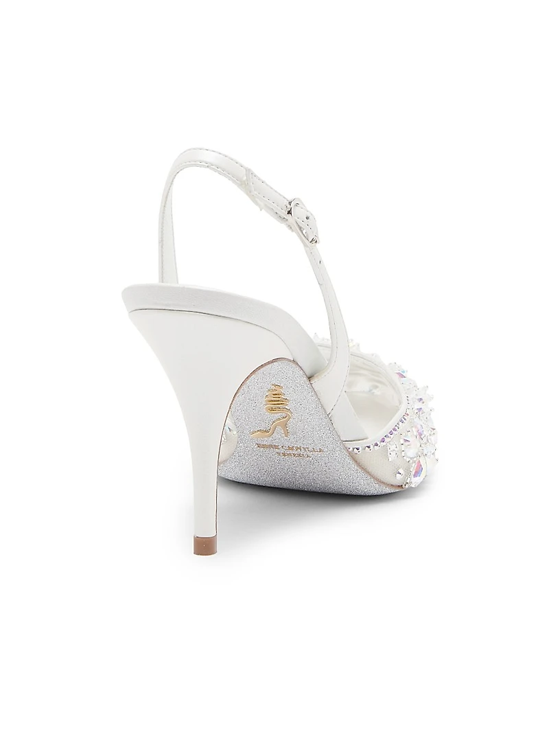 Crystal Decorated 80MM Slingback Heels