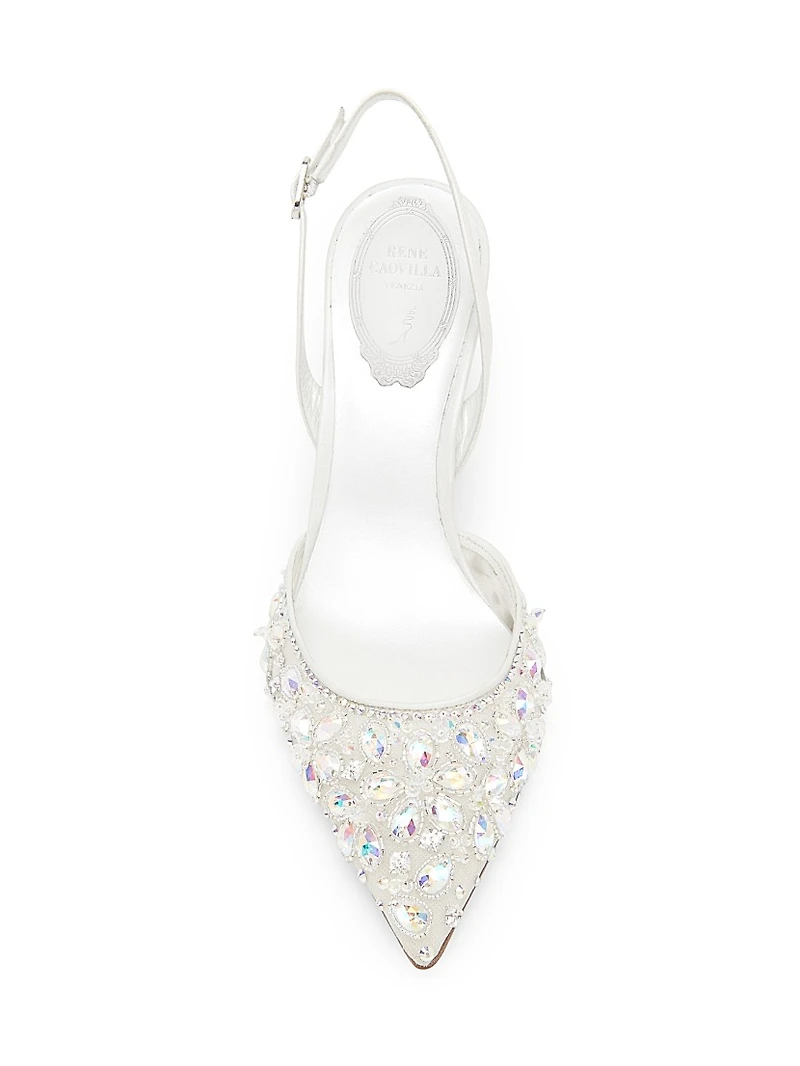 Crystal Decorated 80MM Slingback Heels