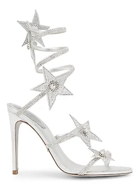 Cleo 105MM Crystal-Embellished Star Satin Sandals