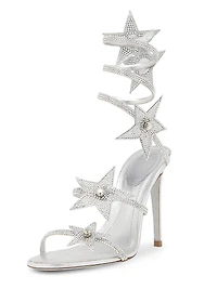 Cleo 105MM Crystal-Embellished Star Satin Sandals