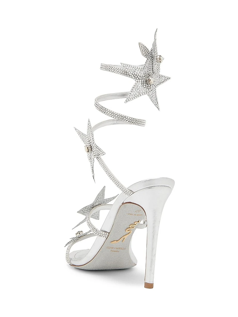 Cleo 105MM Crystal-Embellished Star Satin Sandals