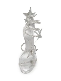 Cleo 105MM Crystal-Embellished Star Satin Sandals
