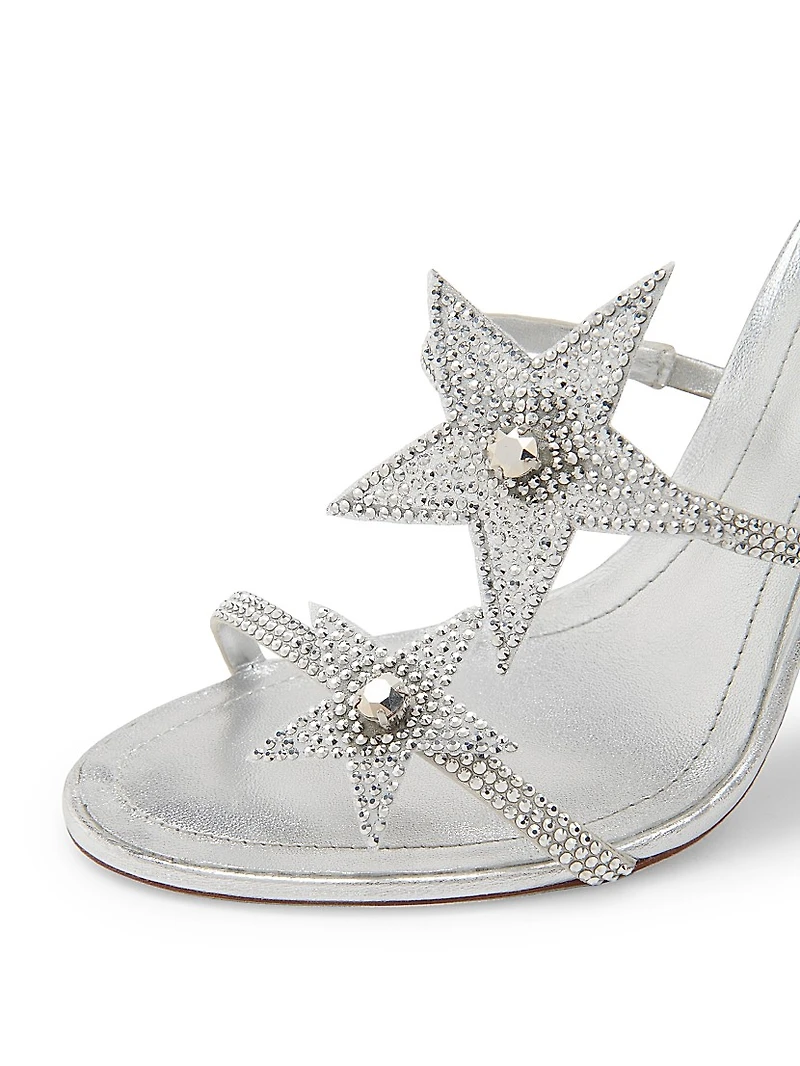Cleo 105MM Crystal-Embellished Star Satin Sandals