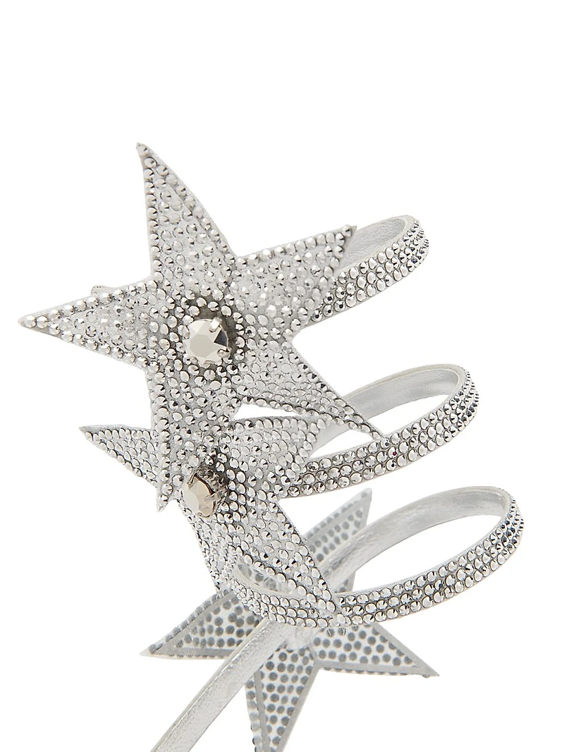 Cleo 105MM Crystal-Embellished Star Satin Sandals
