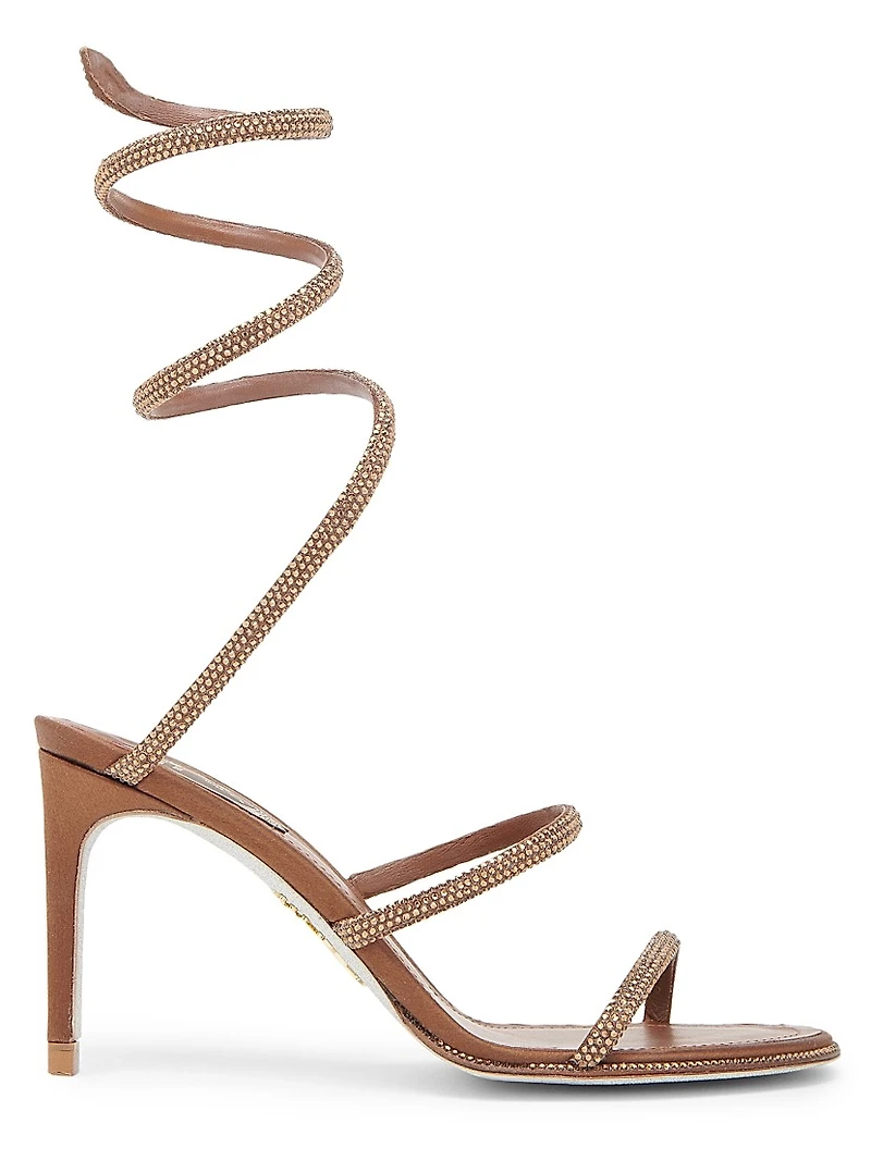 80MM Crystal-Embellished Satin Sandals
