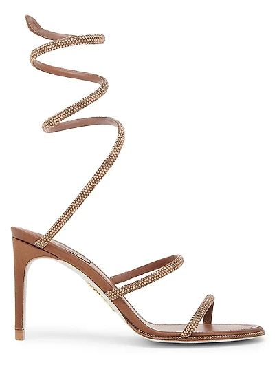 80MM Crystal-Embellished Satin Sandals