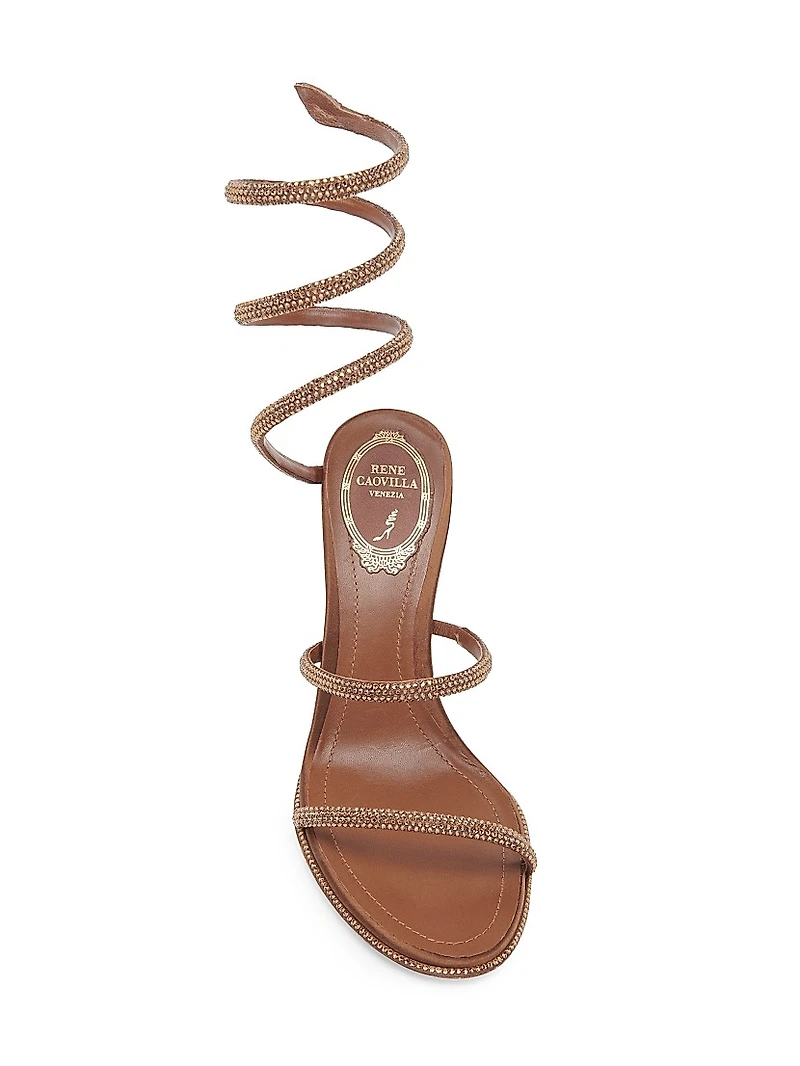 80MM Crystal-Embellished Satin Sandals