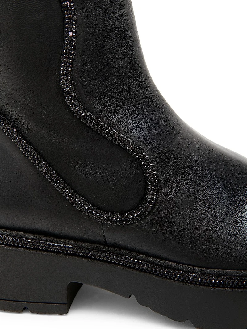 Crystal Decorated Combat Boots