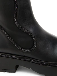 Crystal Decorated Combat Boots