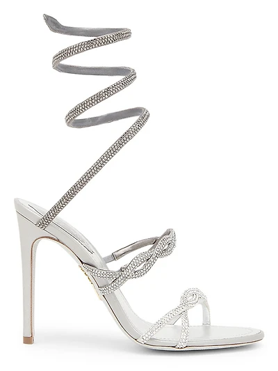 105MM Crystal-Embellished Satin Sandals