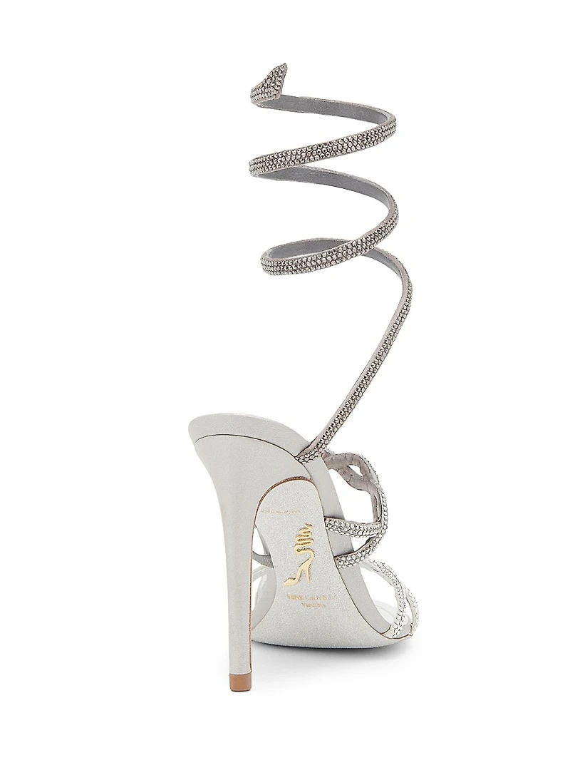 105MM Crystal-Embellished Satin Sandals