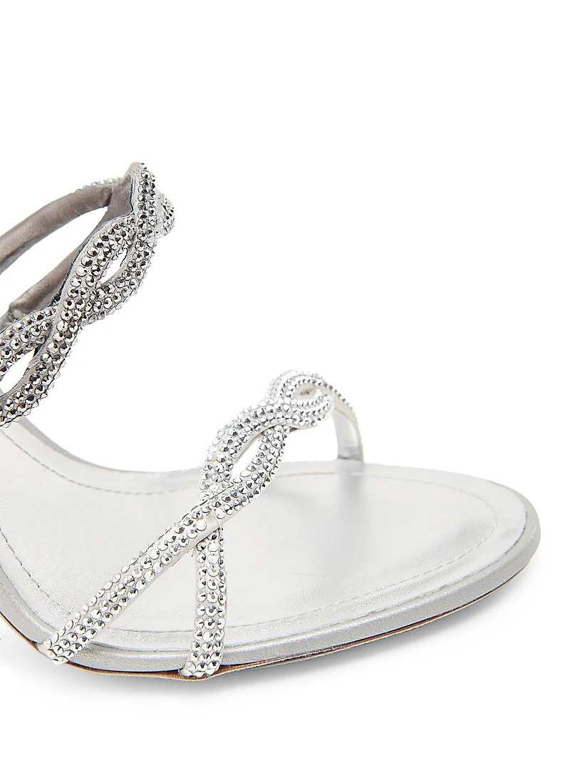 105MM Crystal-Embellished Satin Sandals