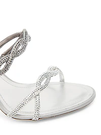 105MM Crystal-Embellished Satin Sandals