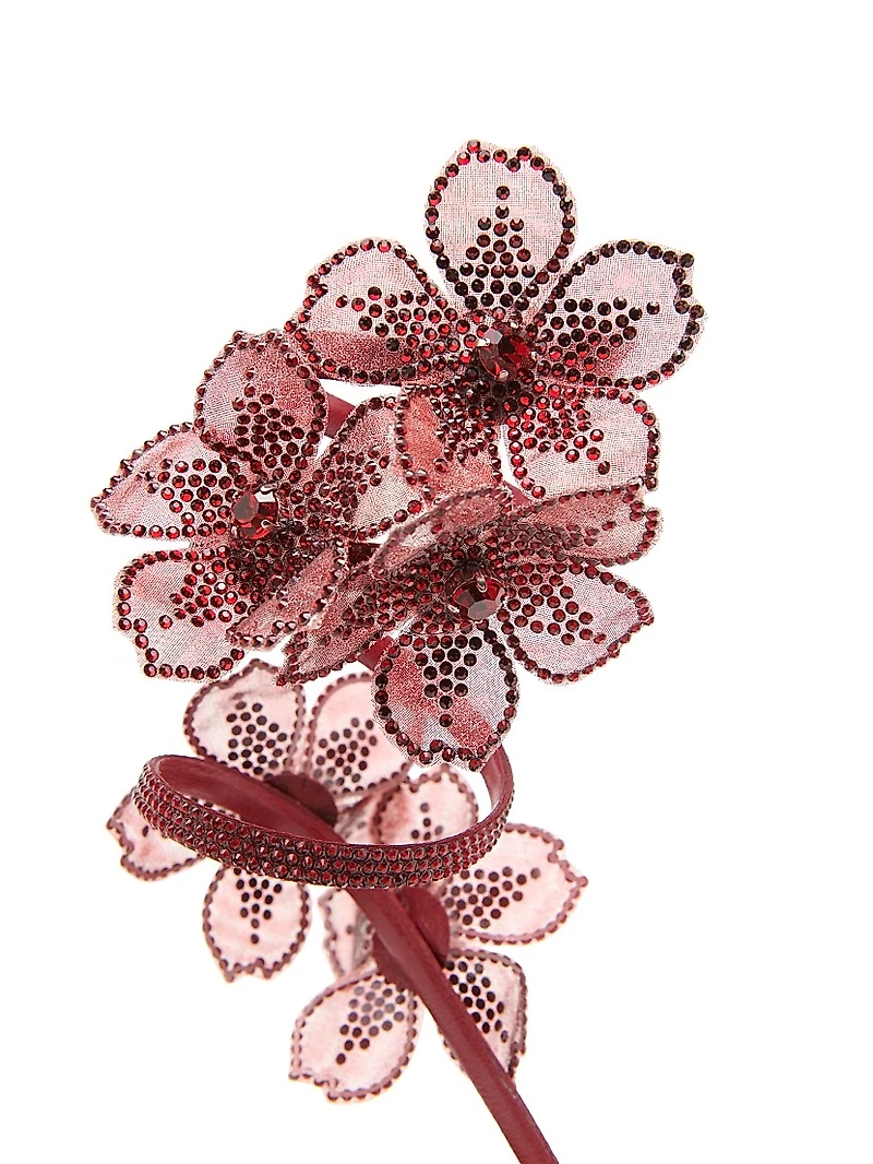 105MM Crystal-Embellished Floral Satin Sandals
